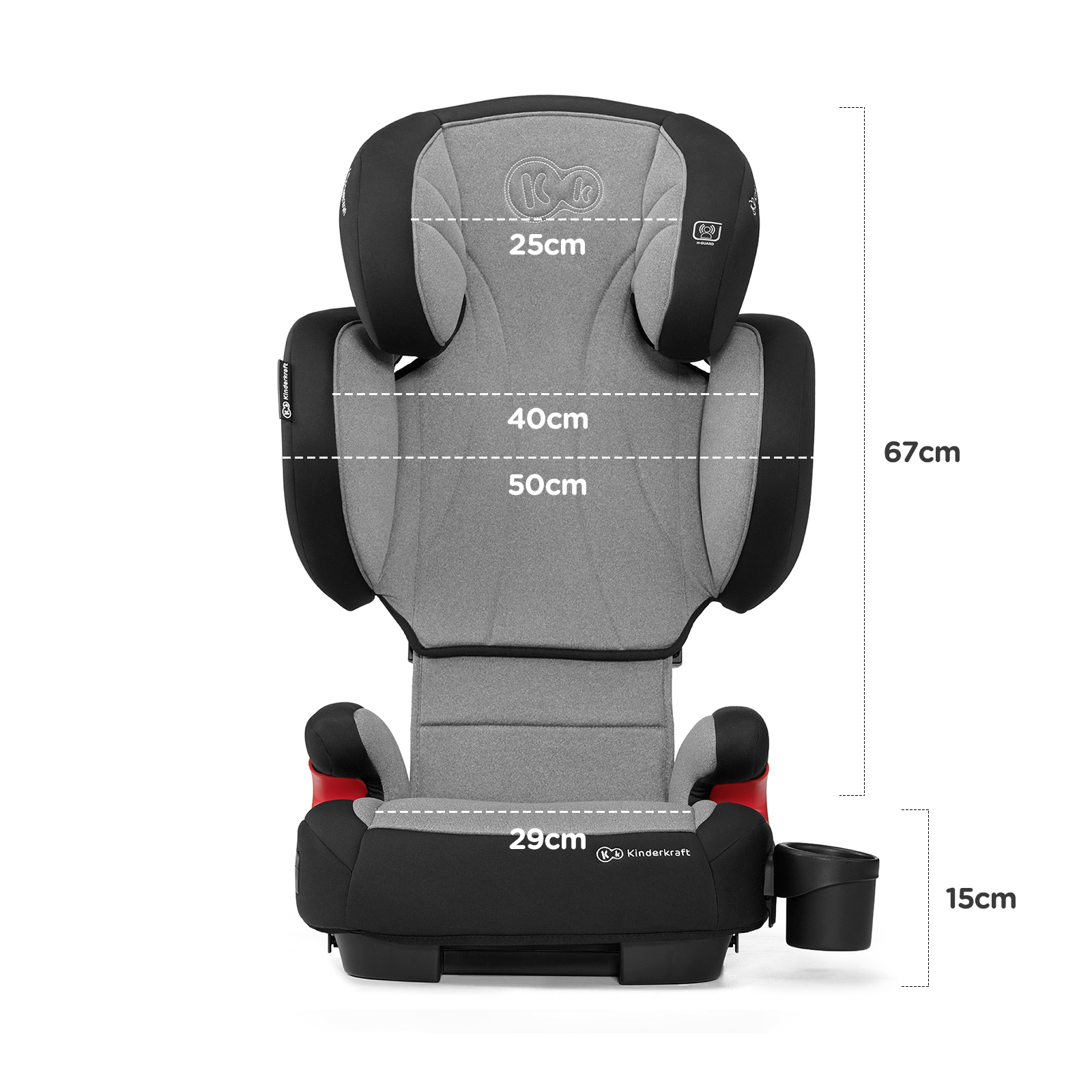 Kinderkraft Kinderautositz UNITY Autositz Isofix Gruppe 2/3 15-36kg Grau 